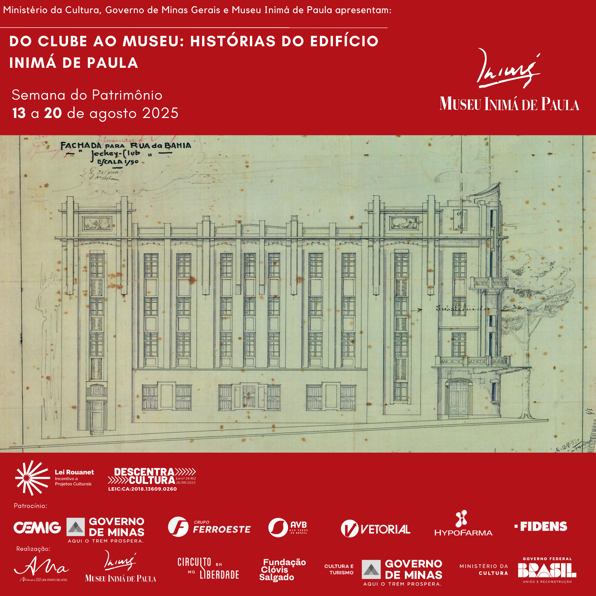 Do Clube ao Museu: Histórias do Edifício Inimá de Paula – Semana do Patrimônio 13 a 20 Agosto