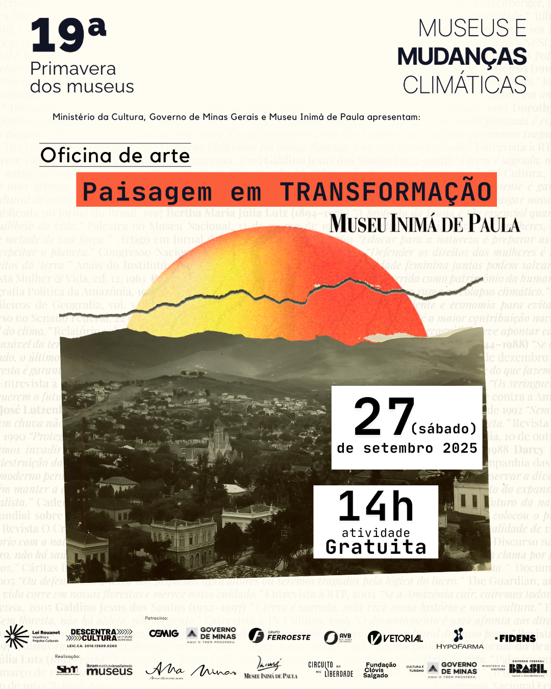 Oficina Paisagem em Transformação – Colagem, Desenho e Pintura 📅 Sábado, 27 de setembro, das 14h às 17h