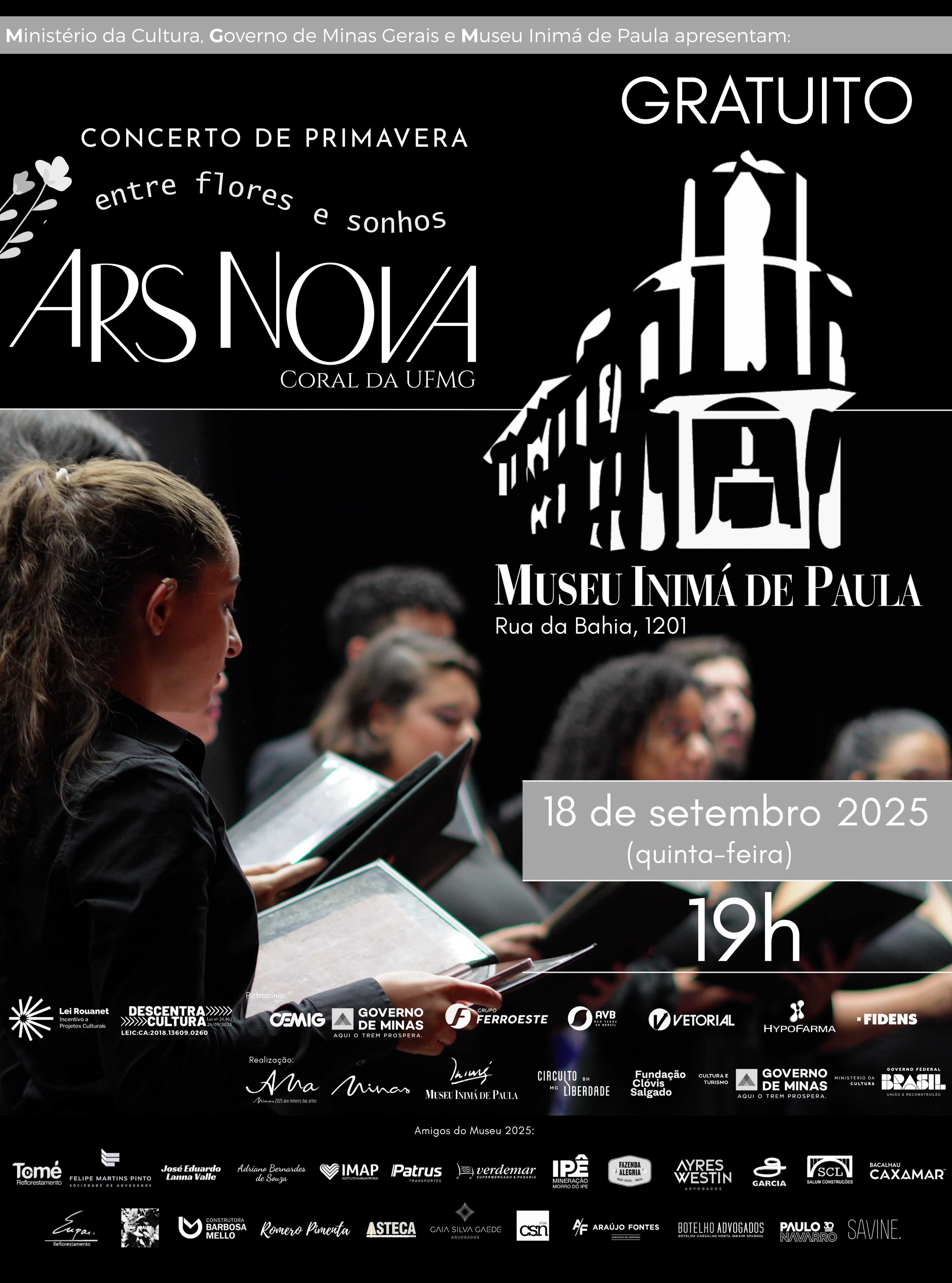 Concerto de Primavera no Museu Inimá de Paula 🌸🎶 18/09 (quinta-feira) 19h