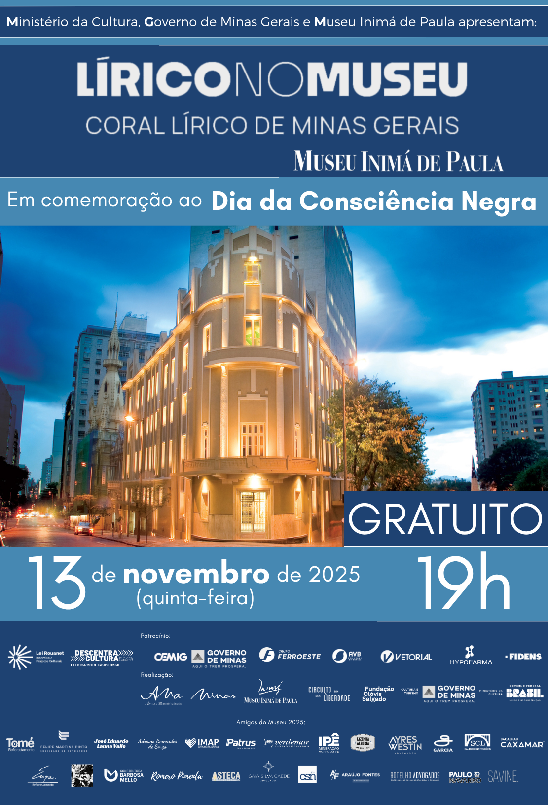 Coral Lírico de Minas Gerais, em celebração ao Dia da Consciência Negra 🎶 13/11